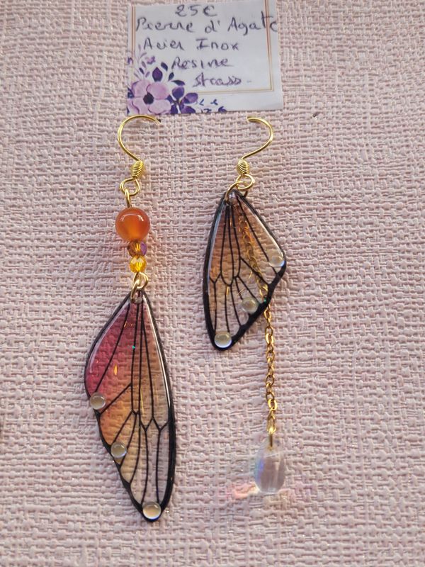 Boucles d'oreilles asymétrique Agrumes 