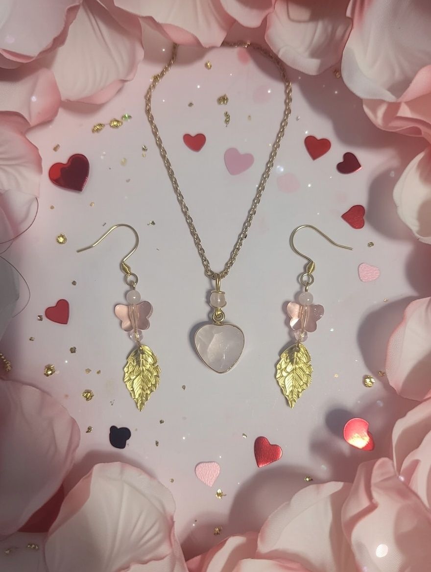 Coeur quartz rose