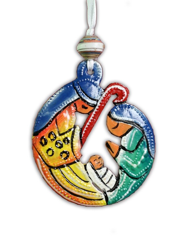 Round Nativity Ornament