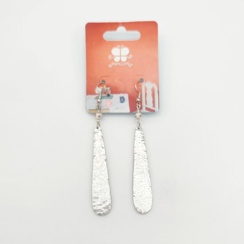 Long Metal White Earrings