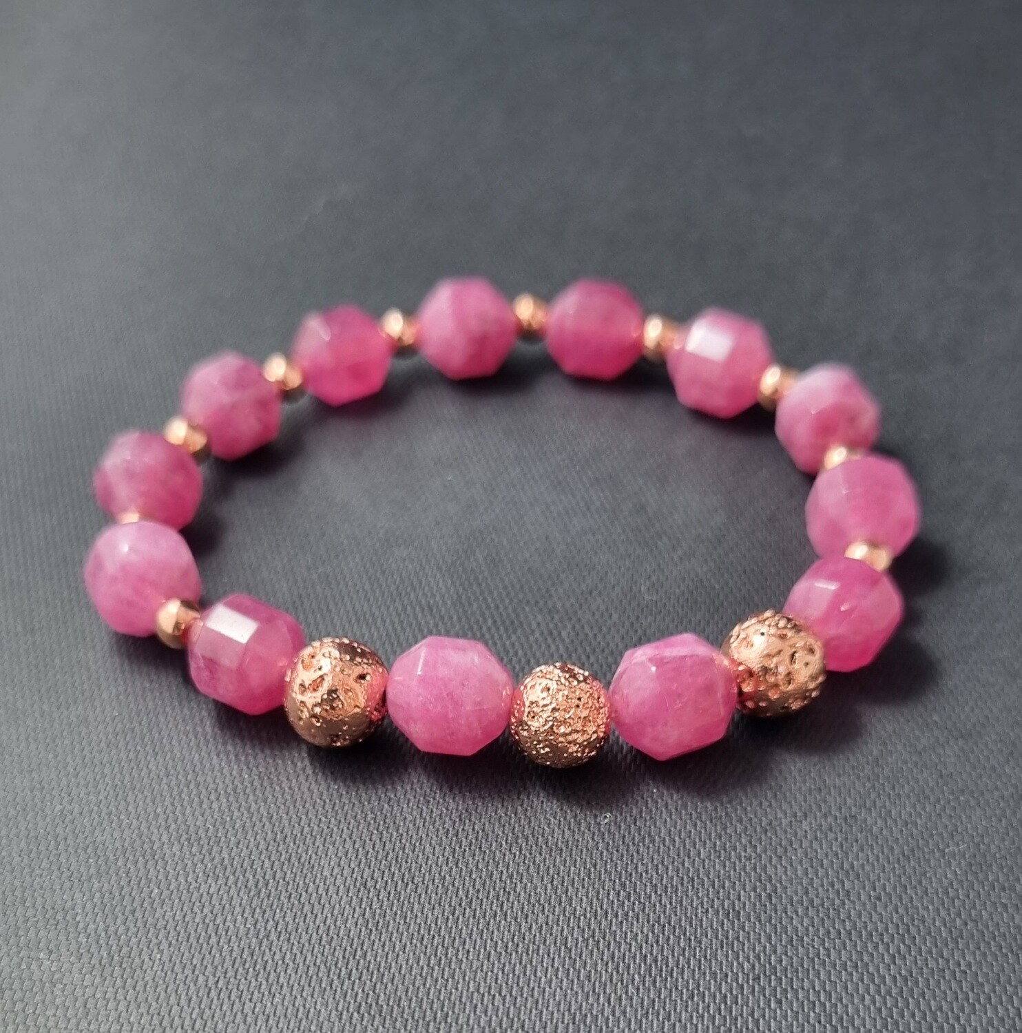 ​Dark Pink Dolomite Stretch Bracelet