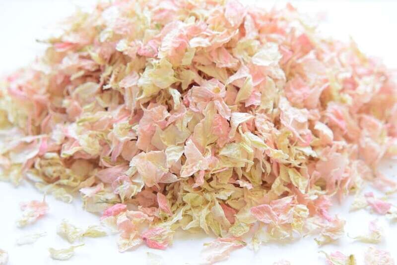 delphinium petal confetti pink ivory