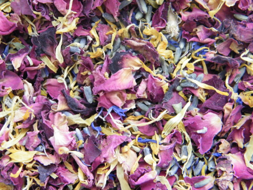cornflower mix confetti with marigold petals
