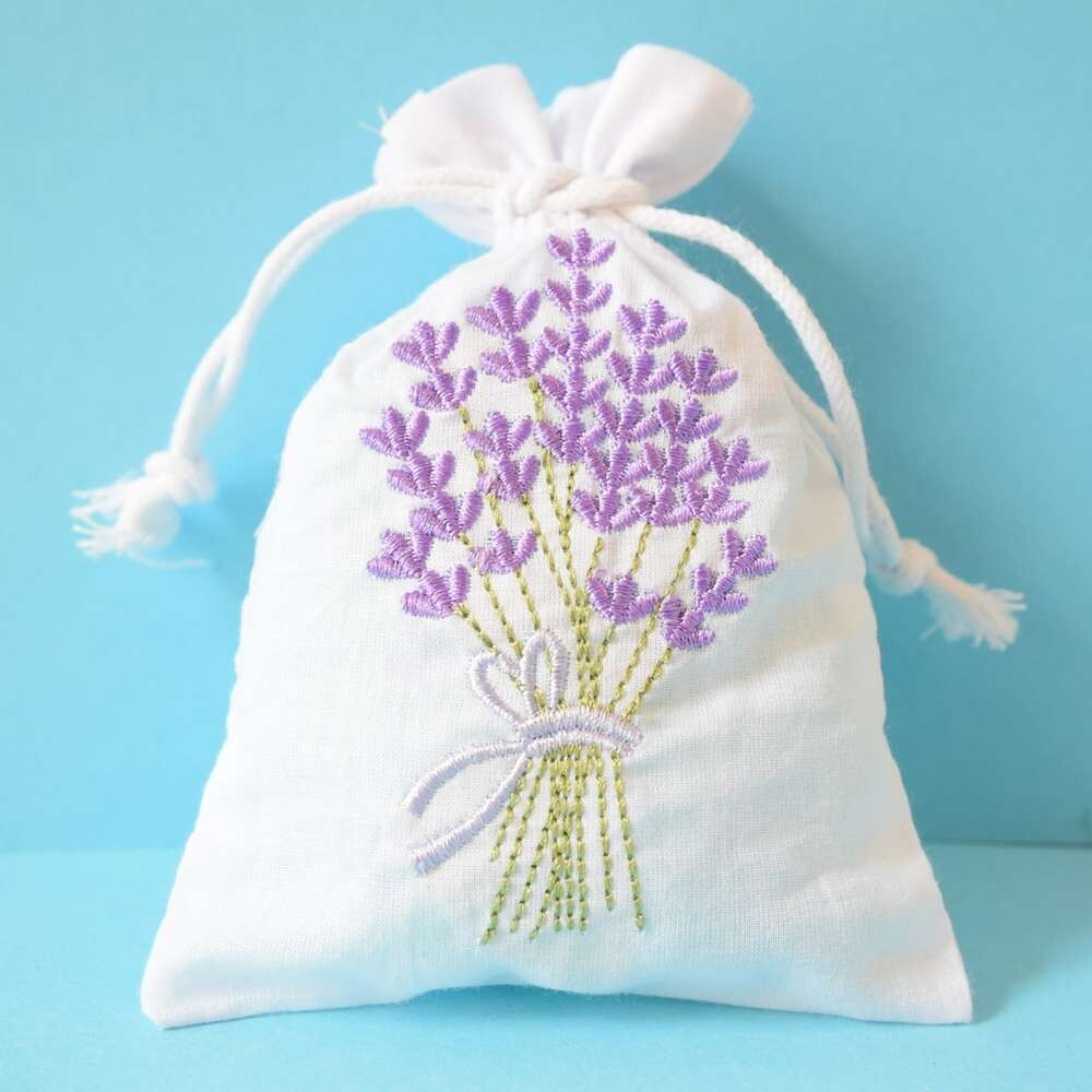 Lavender Bag Embroidered Filled
