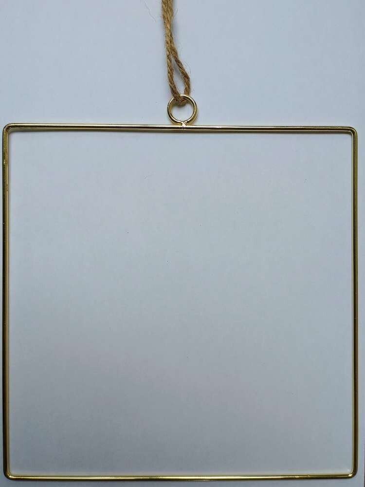 Hanging metal square frame for dried flowers 20 or 30cm
