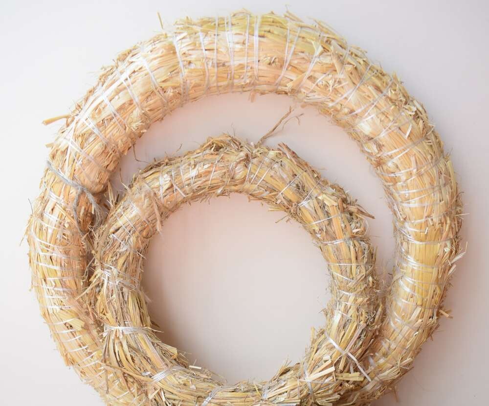 Natural straw wreath base choice of sizes Biodegradable