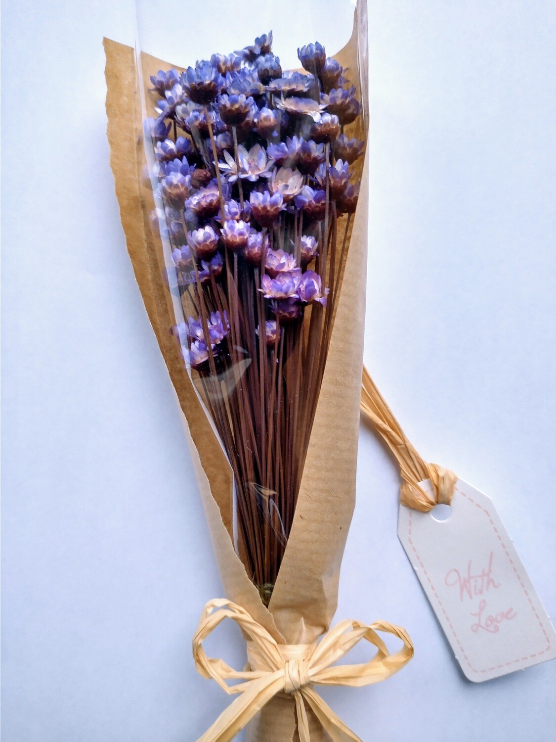 Little glixia dried flower bouquet gift purple