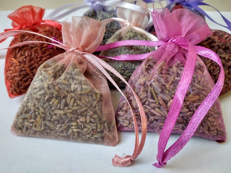 Lavender bag, mini organza, filled pack of 100 Lavender Bag Filled Organza
