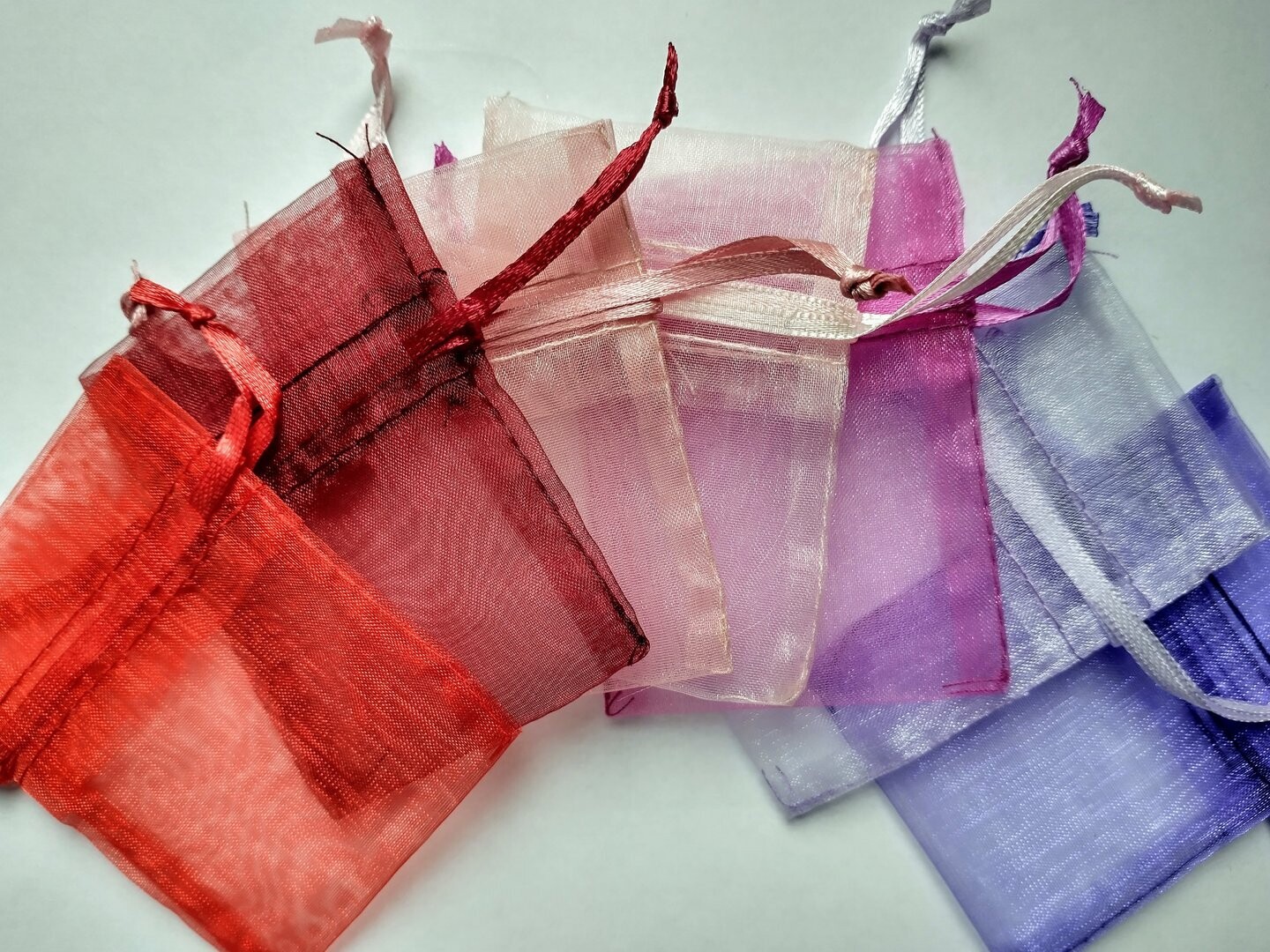 Mini organza bags 8 pack 6cm empty