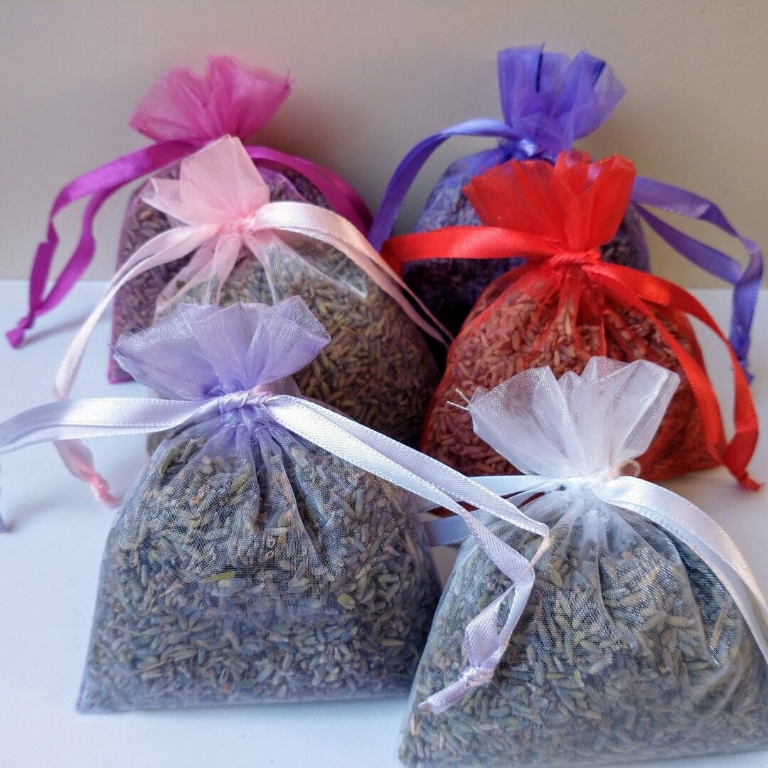 Lavender bags organza 6 pack 10cm