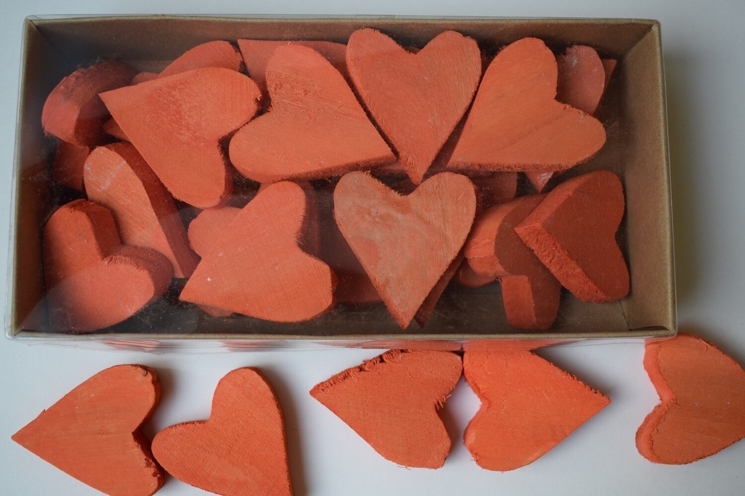 wooden heart red