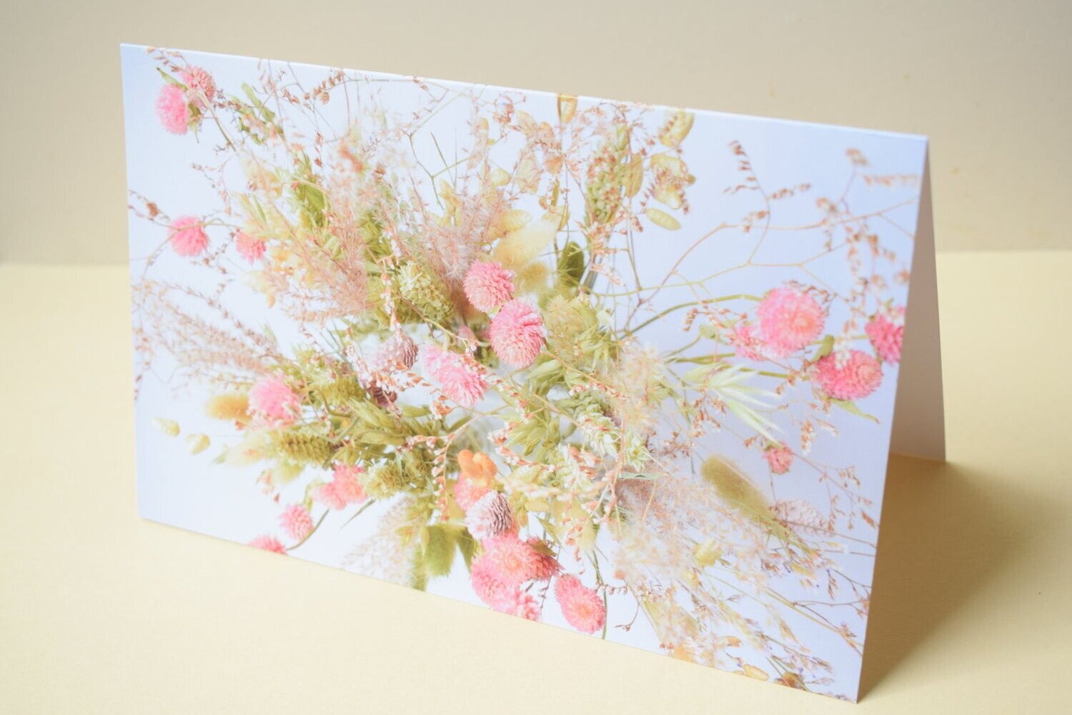Pink Flowers Greetings Card