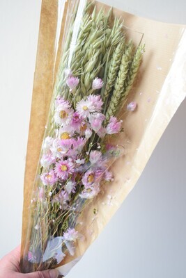 Pink dried flowers bouquet