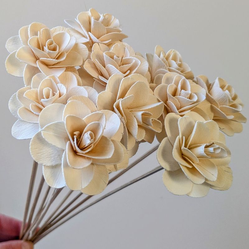 wood rose bouquet