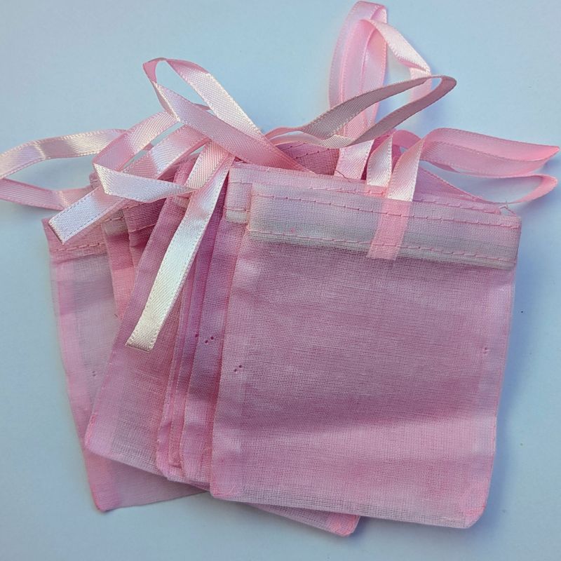 Cotton pouch empty pink 10 pack Sale cotton pouch pink