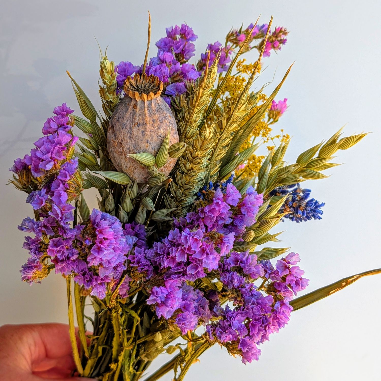 mixed dried flower bunch statice