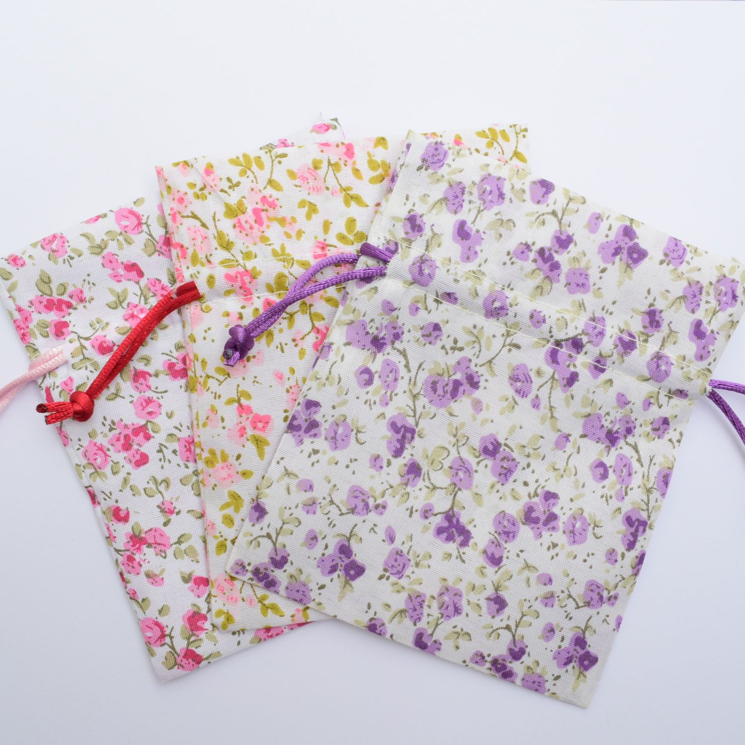 small floral fabric bags
