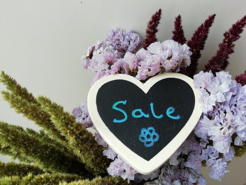 Blackboard heart pick - write your own message - 5 Pack *Reduced blackboard heart pick