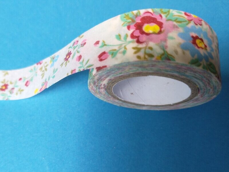 Paper washi tape floral design 1.5cm wide 10m Paper Washi Tape Floral