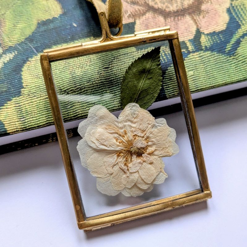 Pressed rose framed small handmade UK rose framed small