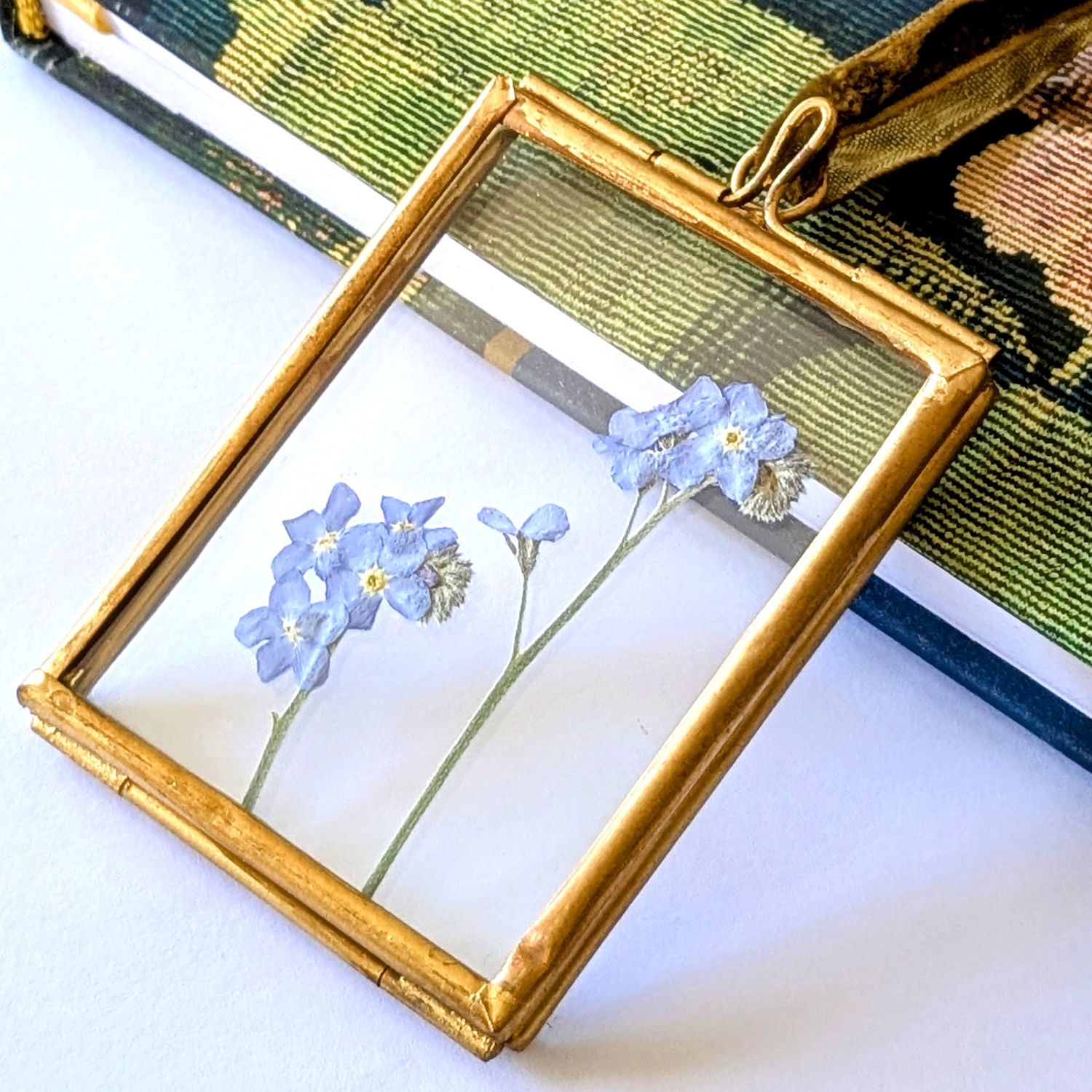 Pressed flower frame Forget Me Not small framed forget me not
