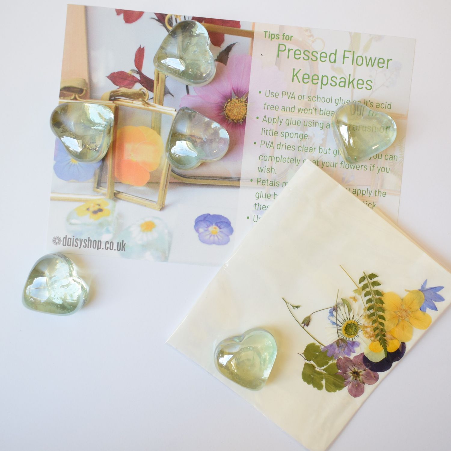 Pressed flower glass heart kit UK pressed flower glass heart kit