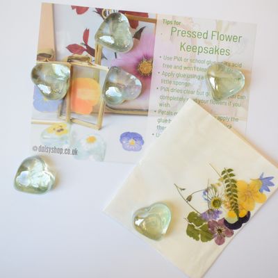 pressed flower glass heart kit