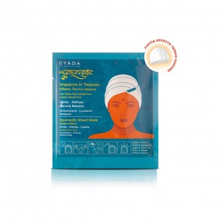 Hyalurvedic Impacco Ayurvedico In Tessuto Rivitalizzante - Amla, Althea, Henné Neutro - Gyada Cosmetics