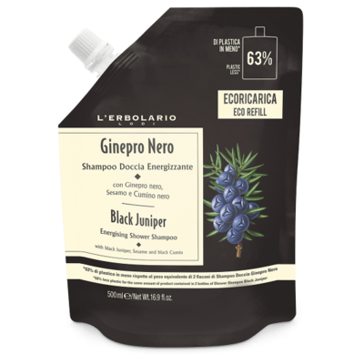 Ecoricarica Shampoo Doccia Energizzante Ginepro Nero - L'Erbolario