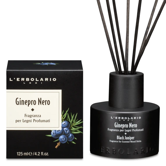 Fragranza per Legni Profumati con Bastoncini Ginepro Nero - L'erbolario