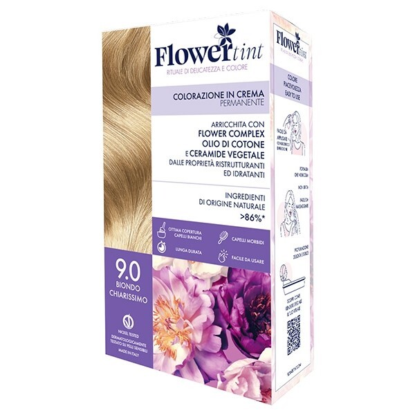 Colorazione in Crema Permanente 9.0 Biondo chiarissimo - FlowerTint