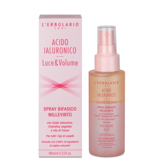 Spray Bifasico MilleVirtù Acido Ialuronico Luce&Volume - L'Erbolario