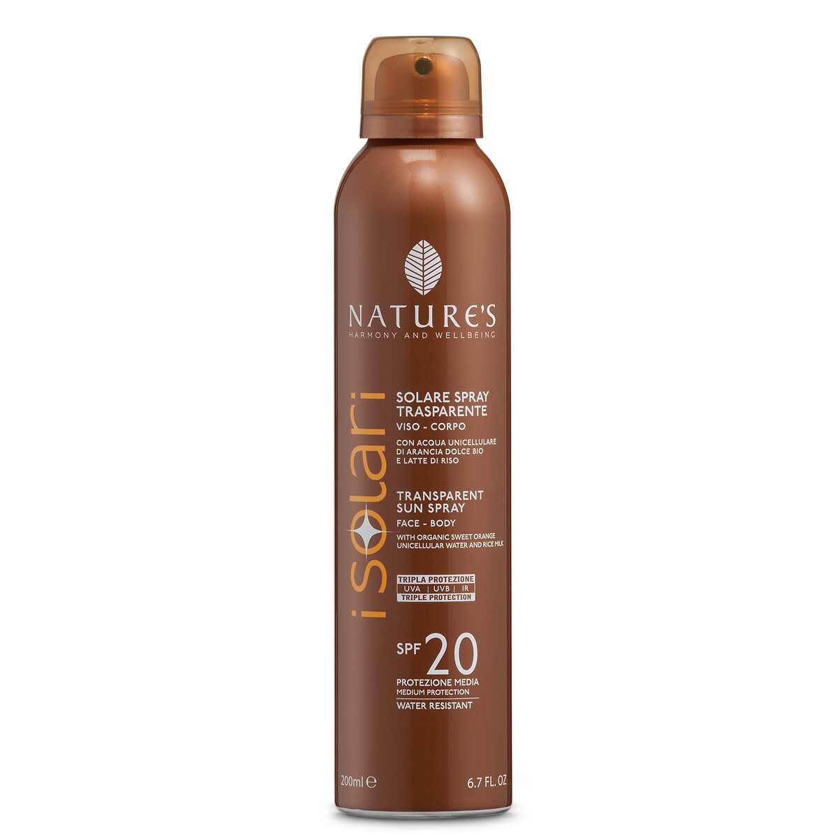 Spray solare trasparente Spf 20 - Nature's