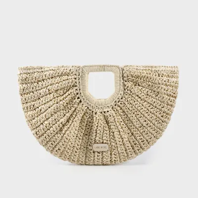 Borsa Hobo in paglia Bianco - Label Rose