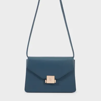 Borsa a spalla AURA in similpelle Petrolio - Label Rose