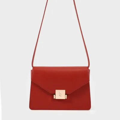 Borsa a spalla AURA in similpelle Mattone - Label Rose