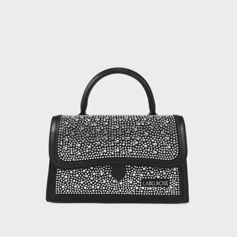 Borsa a mano PAIGE Strass Black silver - LabelRose