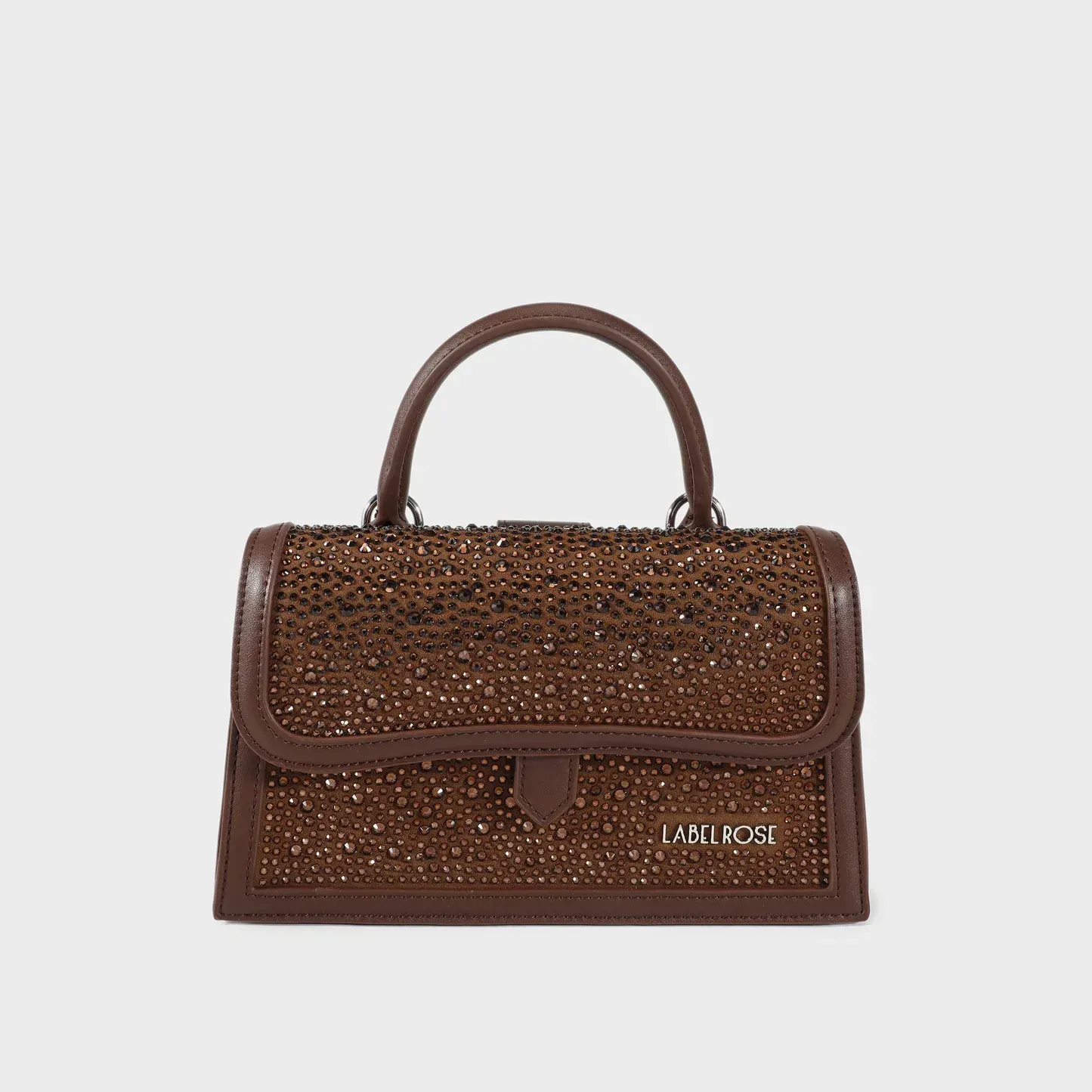 Borsa a mano PAIGE Strass Marrone - LabelRose