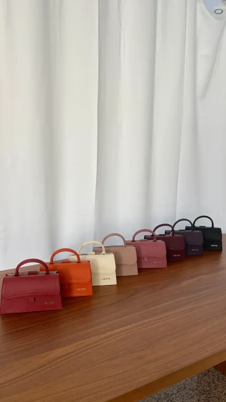 Borsa a mano PAIGE SAFFIANO Panna - LabelRose