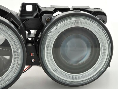 Scheinwerfer Set Angel Eyes BMW 3er Typ E30 2/4 trg. 87-91 schwarz