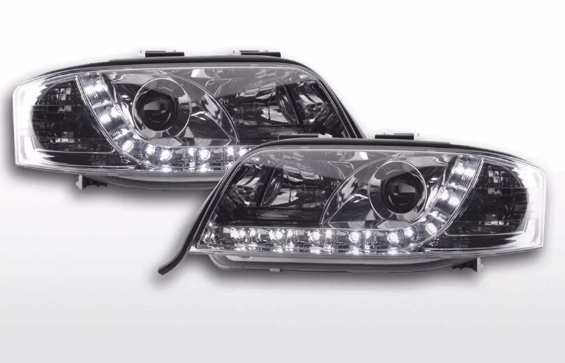 Scheinwerfer Set Daylight LED TFL-Optik Audi A6 Typ 4B 01-04 chrom