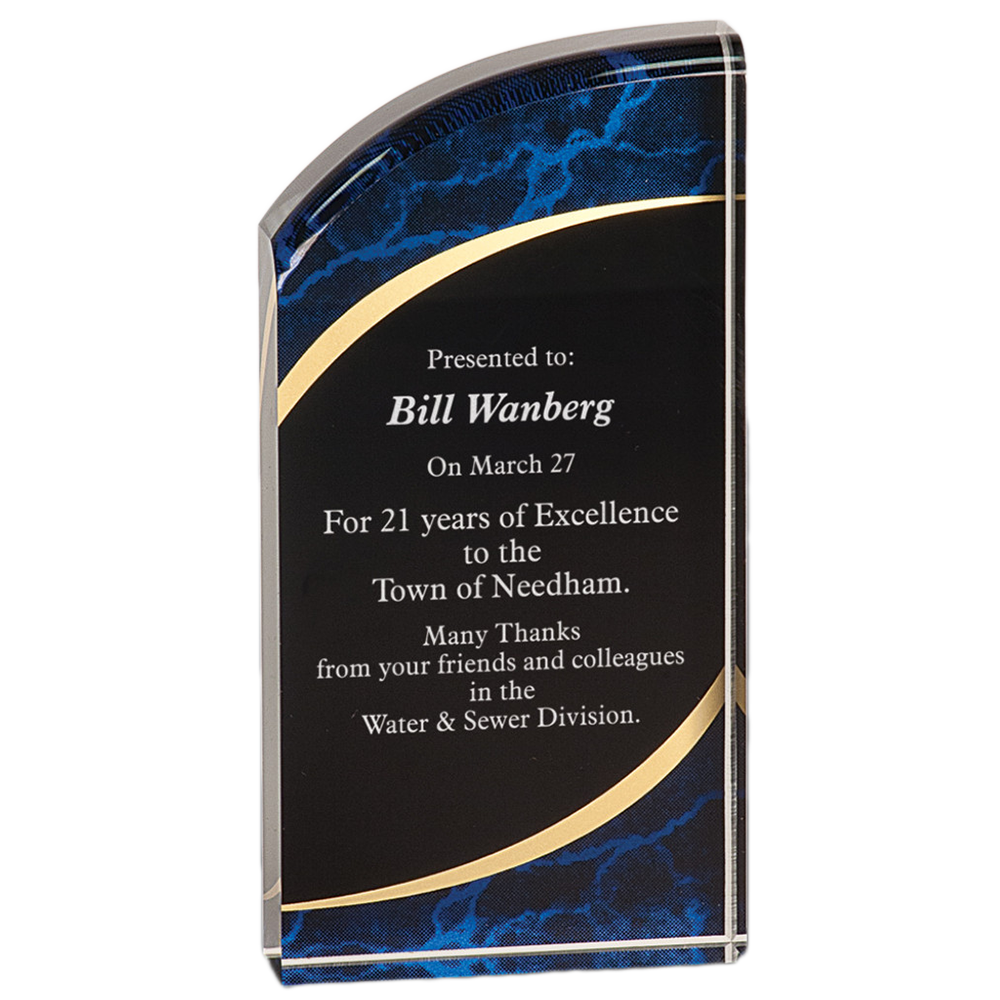 Marble Rounded Acrylic Award (Blue Marble)