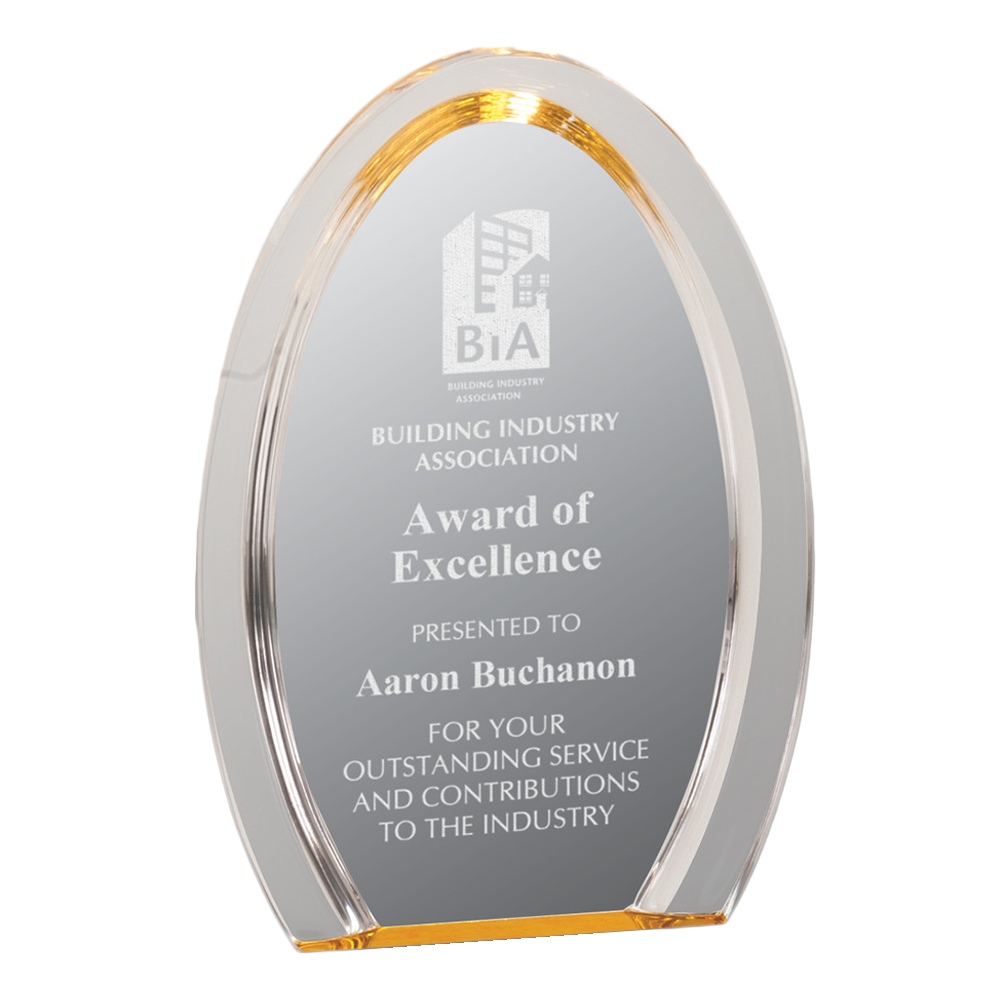 Oval Halo Acrylic Award (Gold)