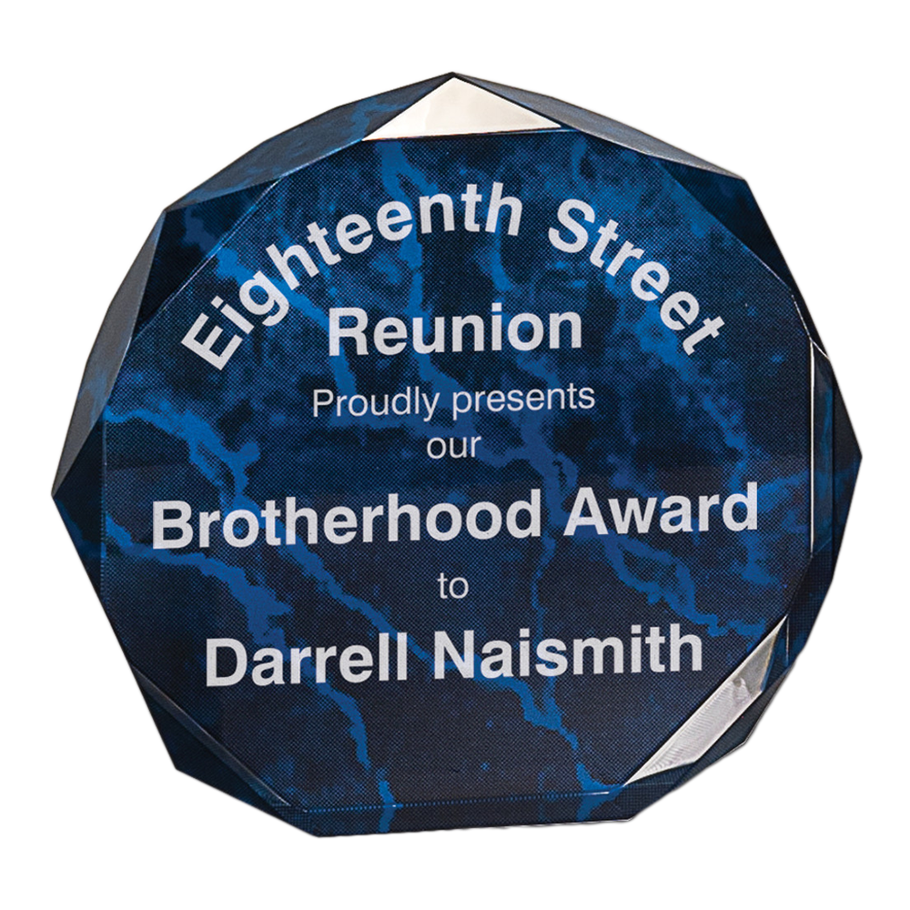 Marble Octagon Acrylic Award (Blue Marble)