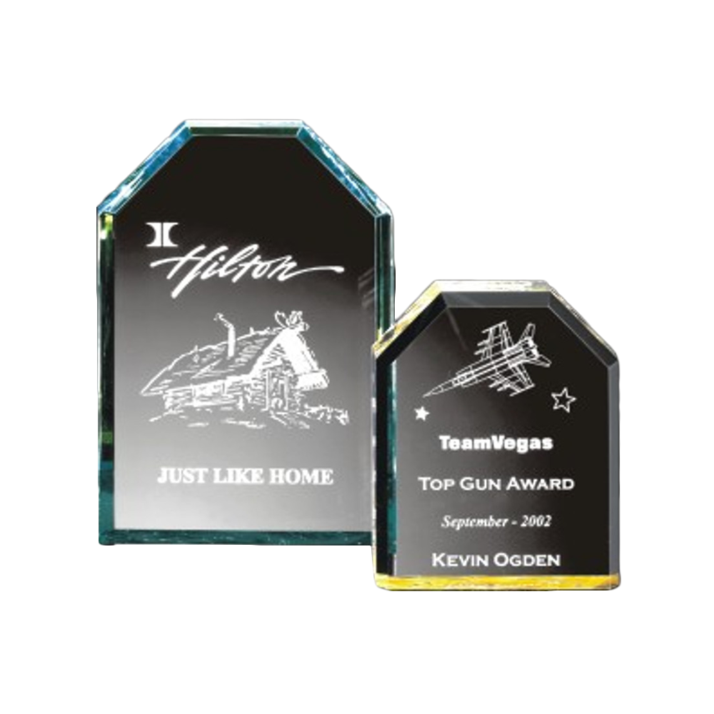 Beveled Clipped Corner Plaque (Clear)