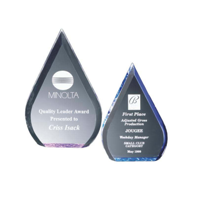Beveled Teardrop Acrylic (Blue)