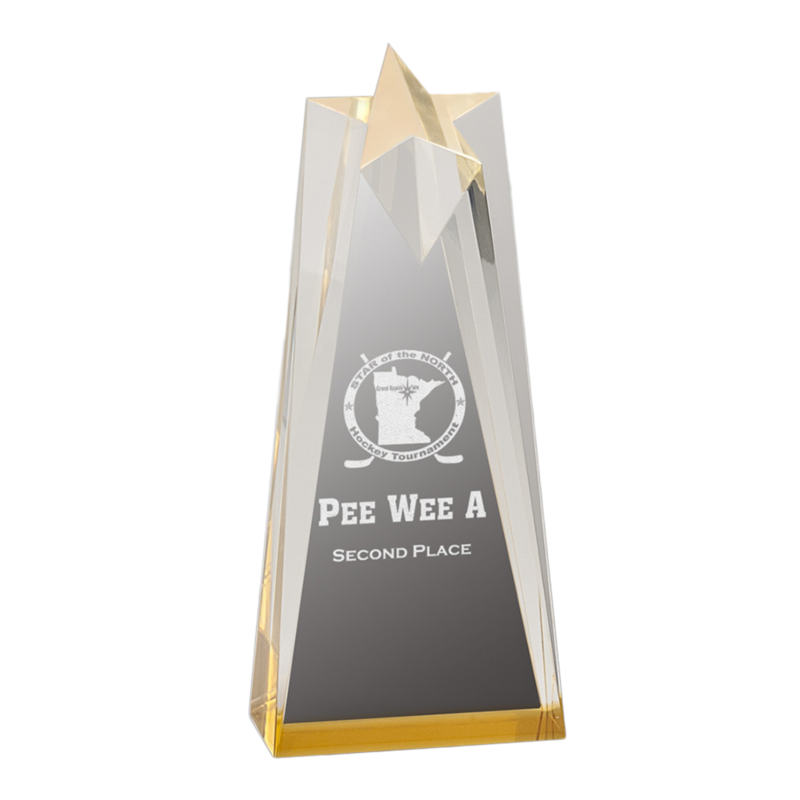 Sculpted Acrylic Star Tower (Gold)