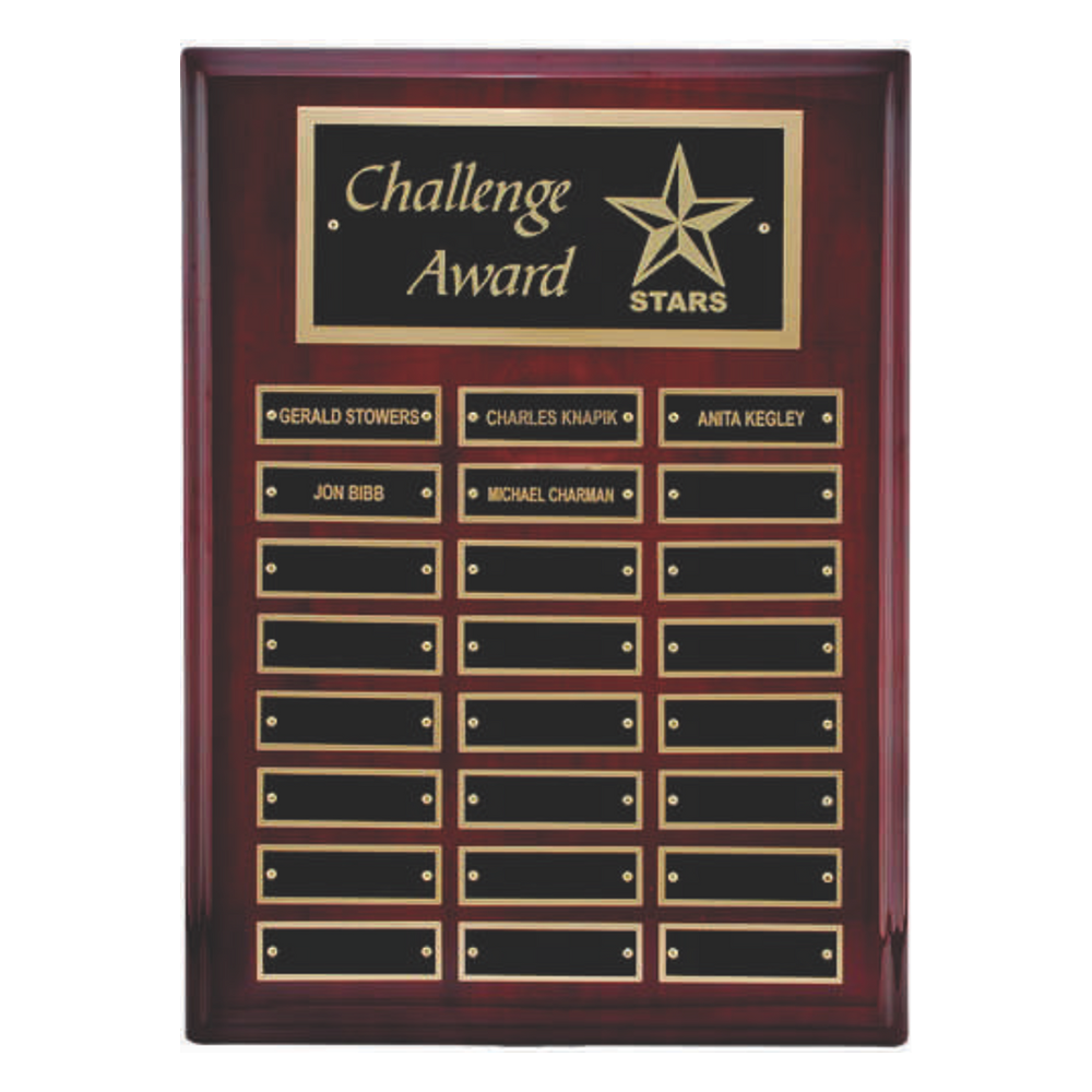 24 Plate Rosewood Perpetual Plaque