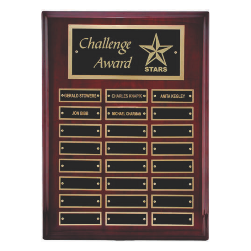 24 Plate Rosewood Perpetual Plaque