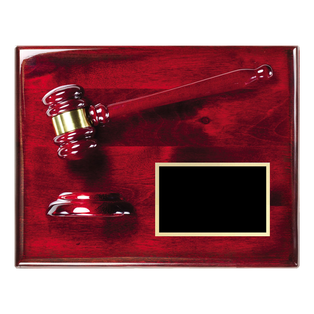 8" X 10" Rosewood Gavel Plaque